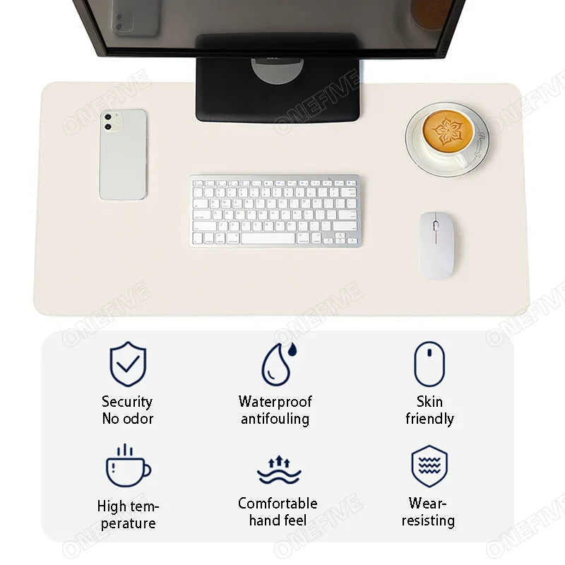 Alfombrilla de ratón de gran tamaño para escritorio de oficina, protector de piel sintética, impermeable, para teclado de escritorio, para juegos, accesorios para PC