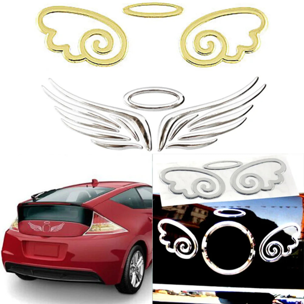 Calcomanía con emblema y logotipo de alas de ángel de hada en 3D para coche, camión, furgoneta, etc.
