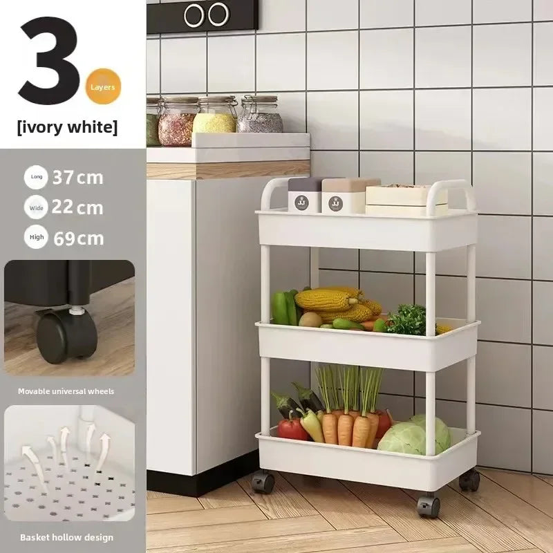 Estante de almacenamiento versátil de varios niveles para cochecitos de bebé, ideal para cocina, dormitorio, baño, inodoro móvil, organizador de piso a techo.