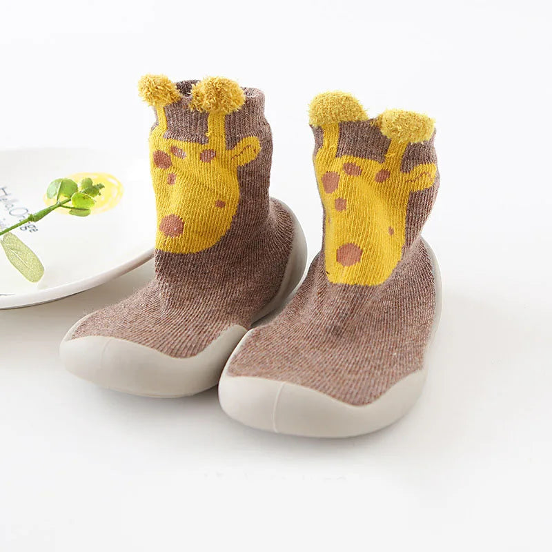 Zapatos para bebés, primeros pasos, para niños y niñas, suela de goma suave antideslizante, zapatos casuales descalzos, botines de punto