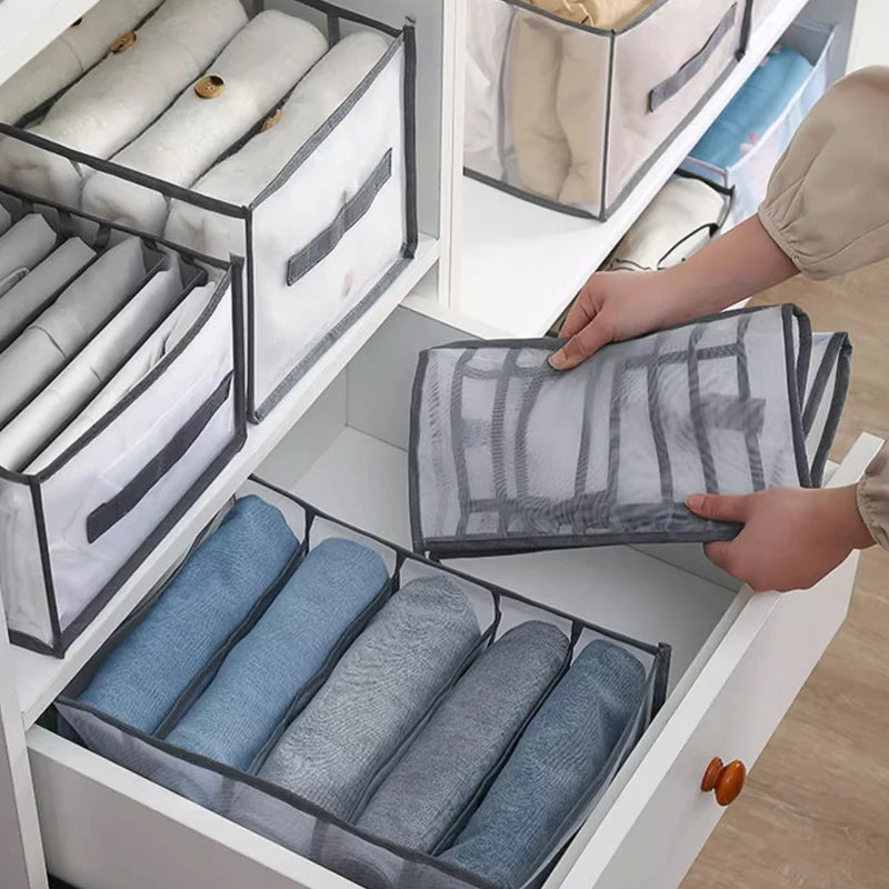 Organizador de ropa, pantalones, ropa, vaqueros, caja de almacenamiento, armario, organización de ropa interior, sujetador, calcetines, compartimento, caja, armario