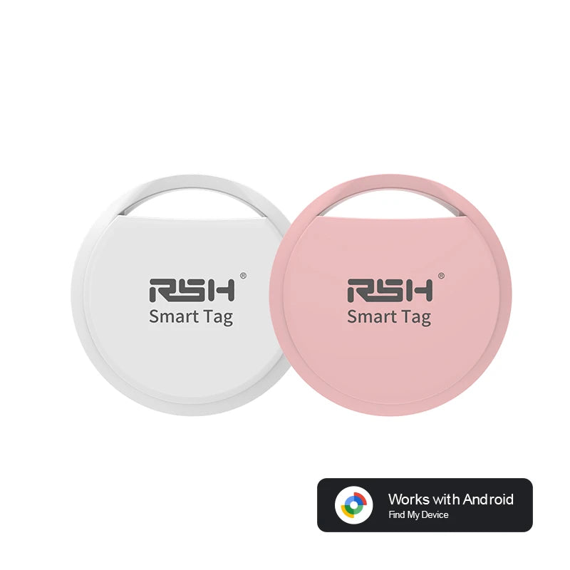 Rastreador GPS Bluetooth original de la marca RSH para teléfonos Android. Funciona con la aplicación Google Find My. Buscador de llaves para mascotas para Xiaomi y Samsung Pixel.