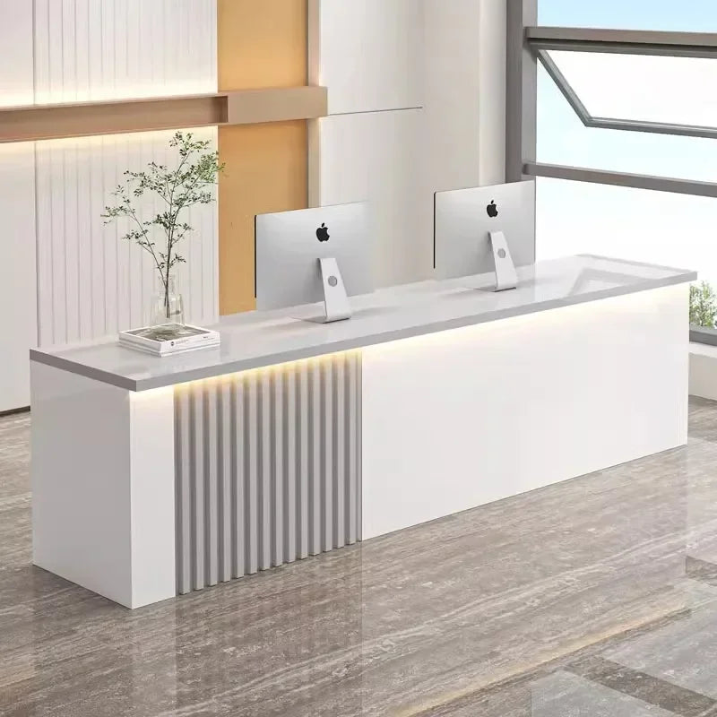 Mostrador de oficina Mostradores de recepción Decoraciones Belleza Mostradores de recepción modernos Salón de lujo Mostrador Negocio Mobiliario comercial