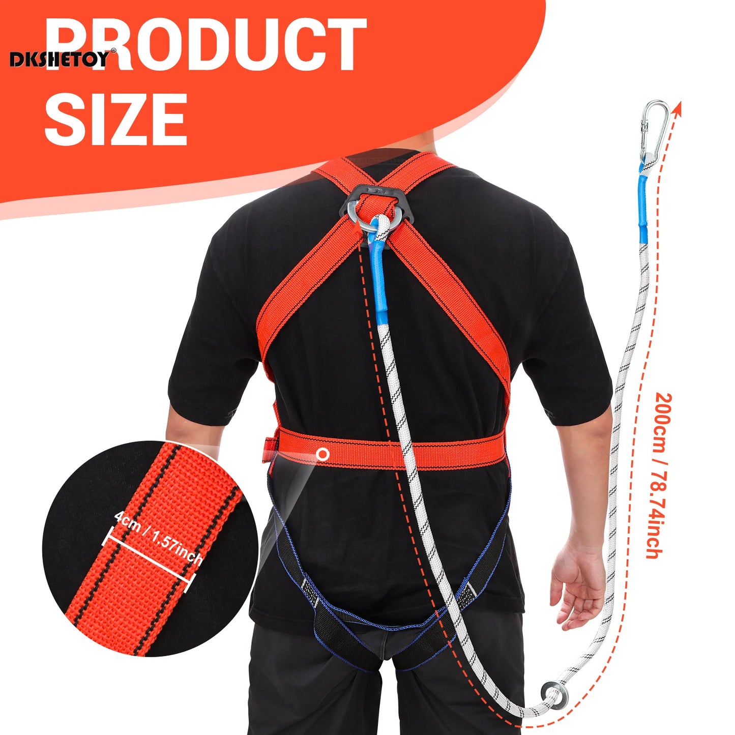 Arneses de seguridad profesionales con protección contra caídas, material de fibra de polipropileno duradero para senderismo, camping y aventuras.