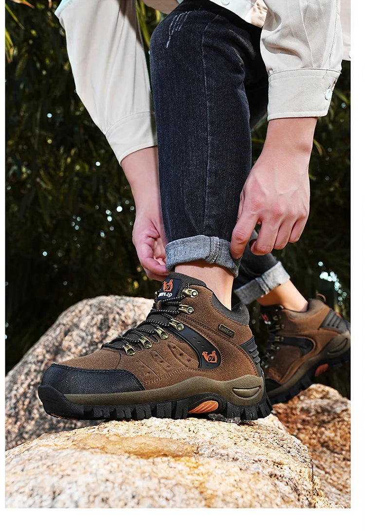 Botines clásicos de moda para hombre, resistentes al desgaste, de ante de vaca, cómodos, para caminar, tácticos
