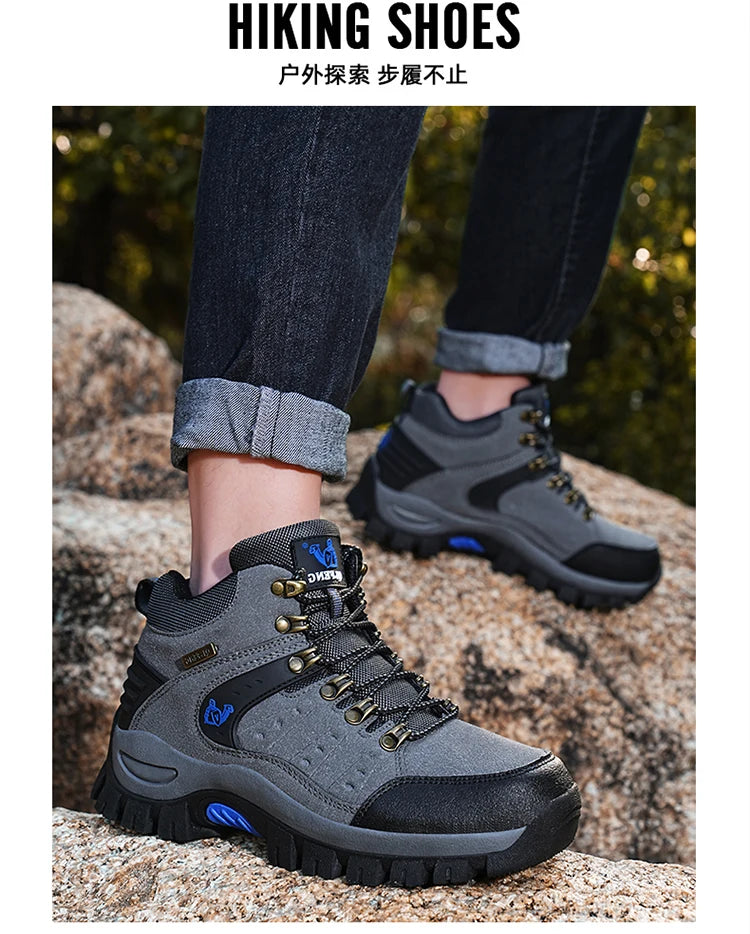 Botines clásicos de moda para hombre, resistentes al desgaste, de ante de vaca, cómodos, para caminar, tácticos