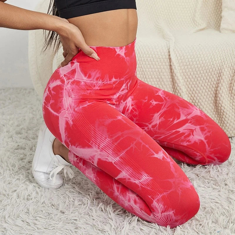 Leggings deportivas para mujer, pantalones de yoga sin costuras con estampado tie-dye de 47 colores, mallas para correr, fitness, cintura alta, para gimnasio y entrenamiento.