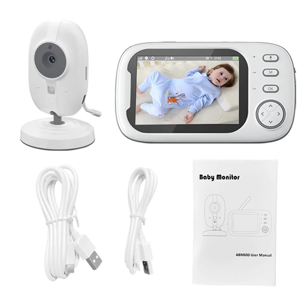 Monitor de bebé inalámbrico Cdycam de 3,5 pulgadas con visión nocturna, monitoreo de temperatura, audio bidireccional, cámara de seguridad para niñera.