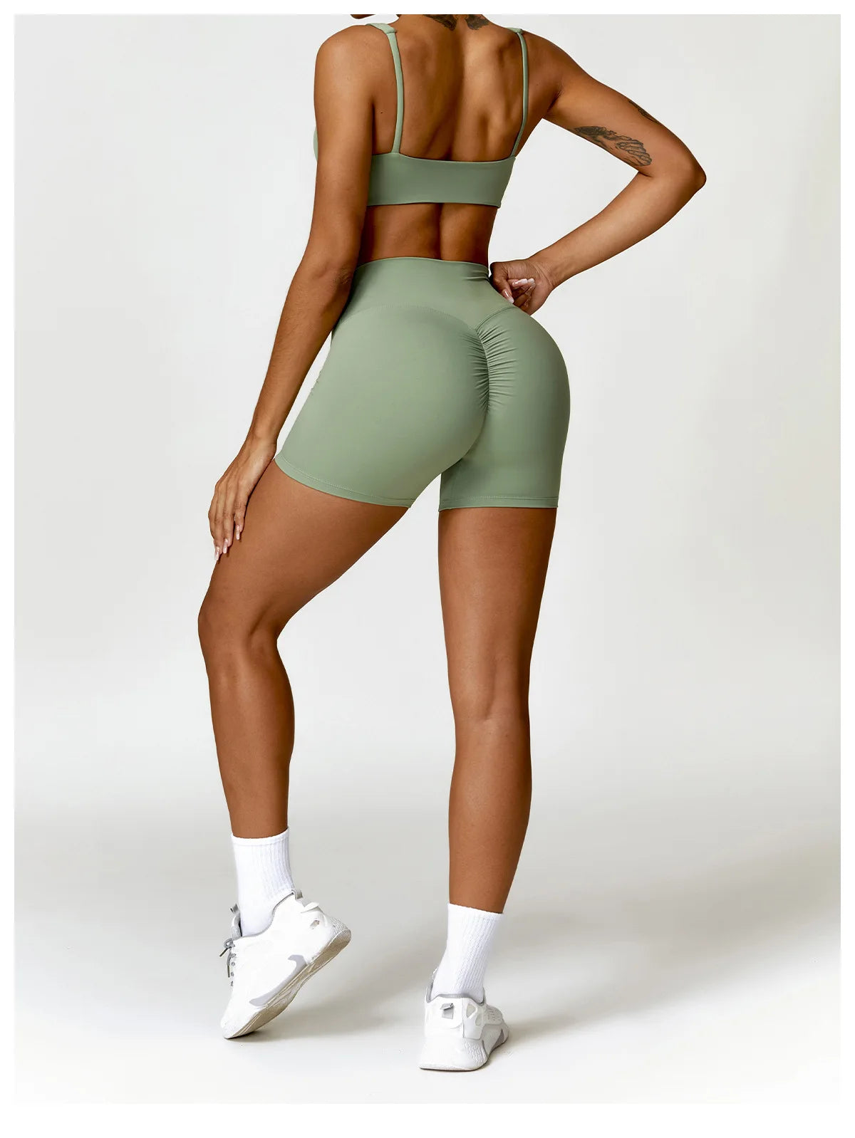 Conjunto de chándal de yoga para mujer, 2 piezas, ropa deportiva para entrenamiento, ropa deportiva, leggings de gimnasio, sujetador de fitness, top corto, trajes deportivos de manga larga