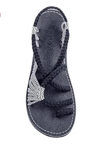 Sandalias planas con tiras para el dedo del pie y suela de goma para mujer, zapatos unisex de verano, gran oferta de temporada