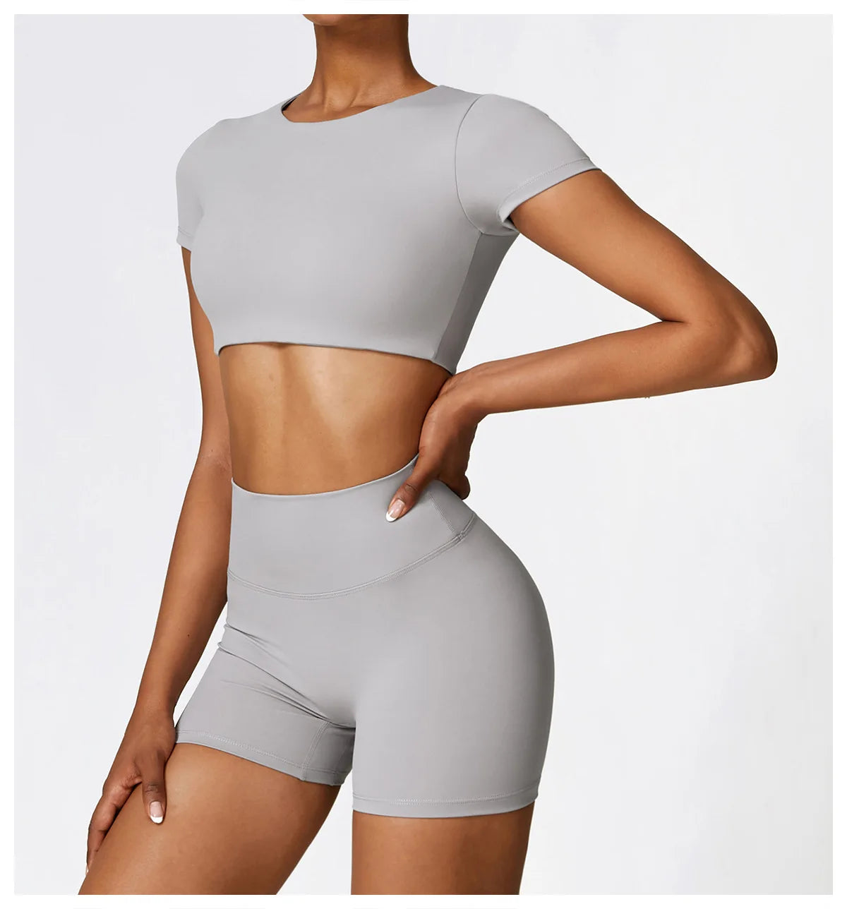 2PCS Seamless Yoga Set Women Workout Set Sportswear Gym Clothing Fitness Long Sleeve Crop Top High Waist Leggings Sports Suits