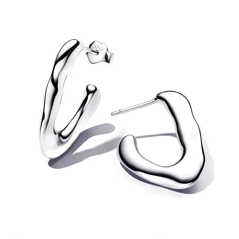 Pendientes de plata 925 con forma de corazón infinito y lazo brillante, originales, para mujer, regalo, joyería fina, 2025