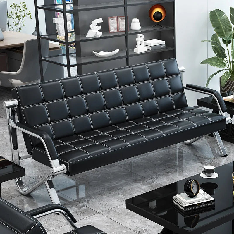 Combinación de sofá y mesa de centro para oficina comercial Recepción empresarial Invitados para reuniones sencillas Oficina moderna de hierro forjado para tres personas