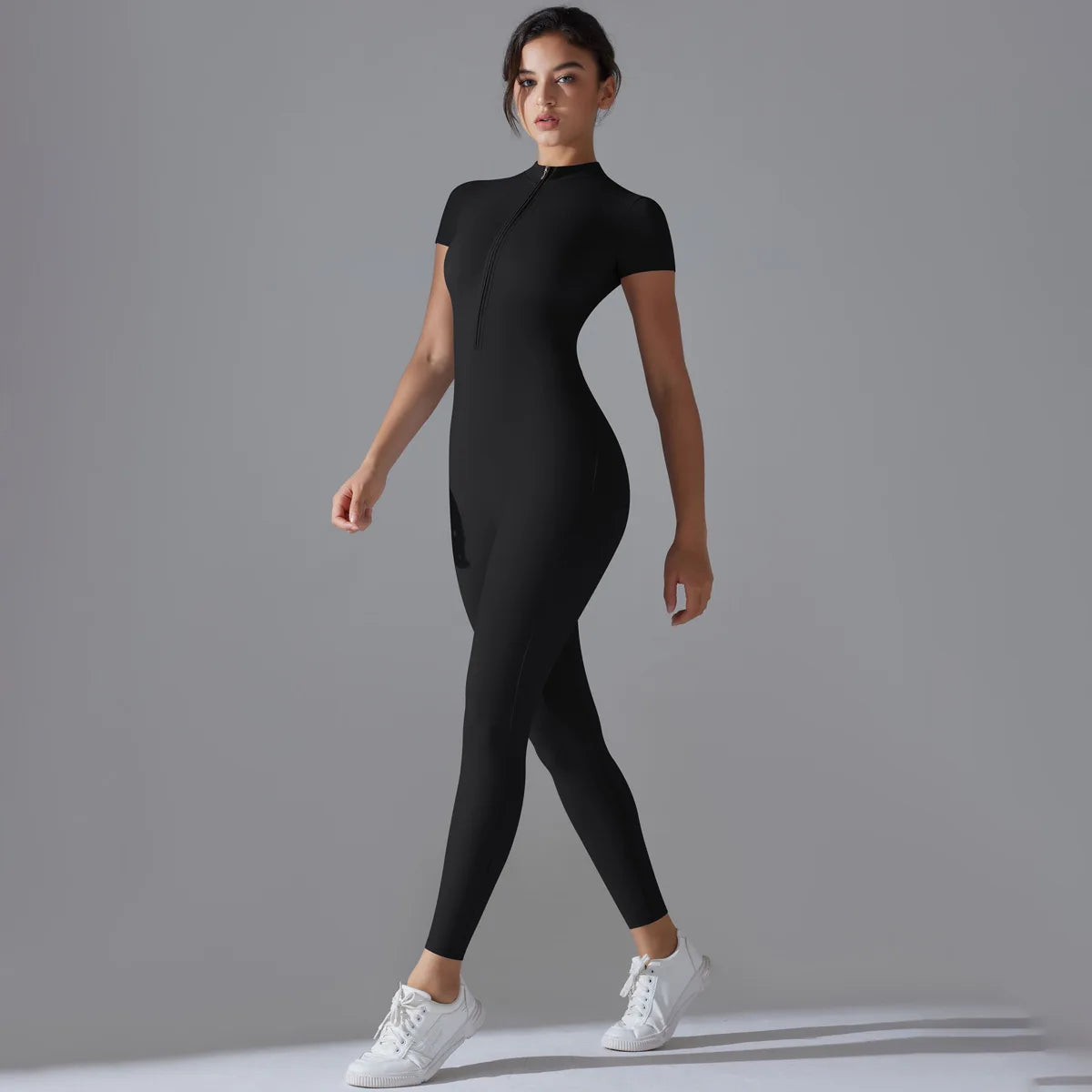 Women Zipper Bodysuits Fitness Sports Bodysuit Yoga Suit Breathable Quick Drying Sports Yoga Clothing Women Gym Push Up Workout