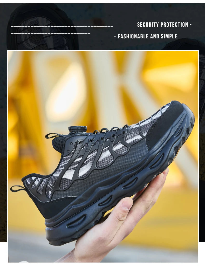 Calzado de seguridad talla 47 48 para hombre y mujer, zapatos de trabajo con puntera de acero, ligeros, botas de seguridad indestructibles, zapatillas de trabajo.