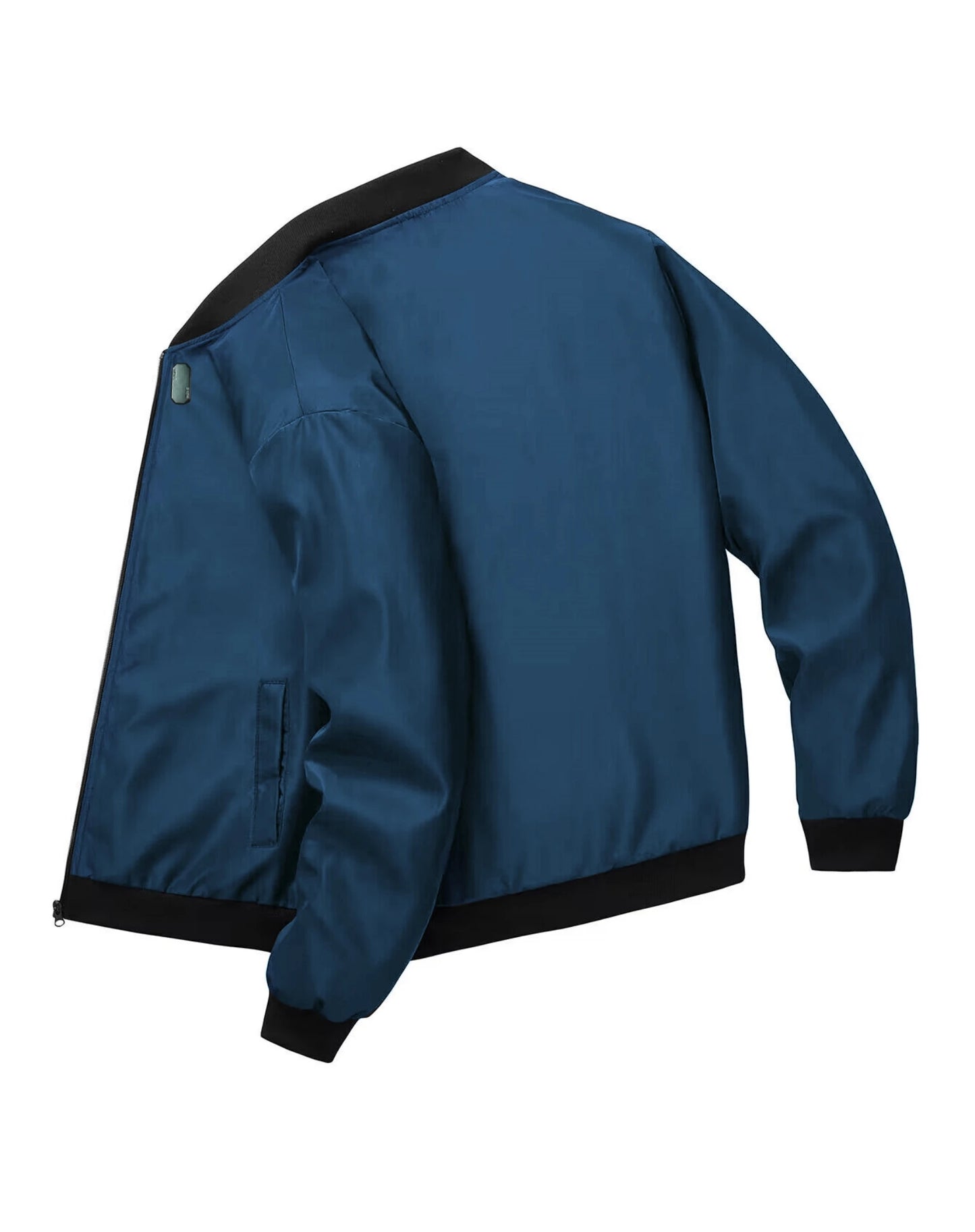 Chaqueta corta holgada de color liso con cuello de béisbol para hombre, abrigo fino informal de negocios, tendencia primavera-otoño 2024