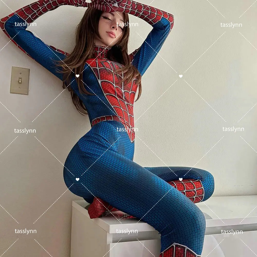 Spider Man Raimi Costume Zentai Suit Spandex Halloween Costumes Party Fancy Anime Cosplay Geek Girl Bodysuit Spider Girl Cosplay