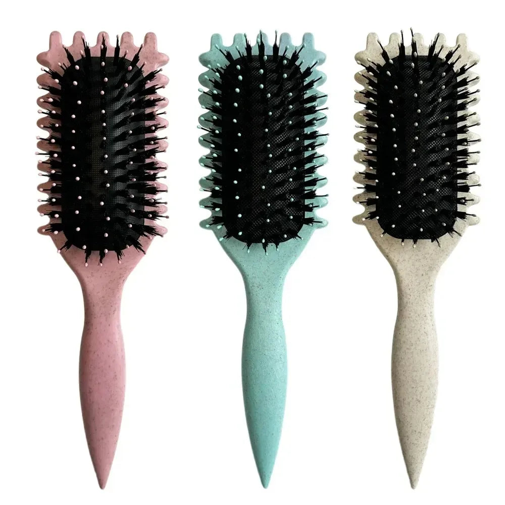 Cepillo para peinar y dar forma a los rizos de hombres y mujeres. Cepillo para peinar y dar forma a los rizos de hombres y mujeres. Herramientas para reducir los tirones.