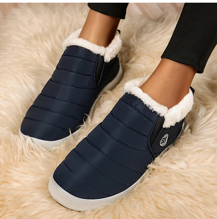 Botas de nieve cálidas para hombre, zapatillas de invierno de talla grande, zapatos de felpa para hombre, botines impermeables unisex, zapatos de trabajo para hombre, calzado