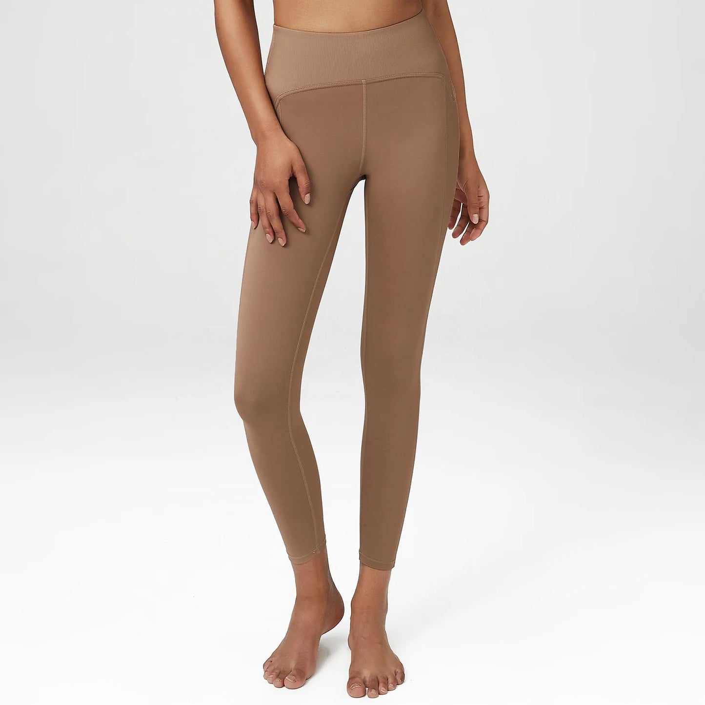 Pantalones de yoga para mujer, sensación de desnudez, alta elasticidad, nailon, cintura alta, leggings deportivos, realce, para correr, gimnasio, ropa deportiva femenina.