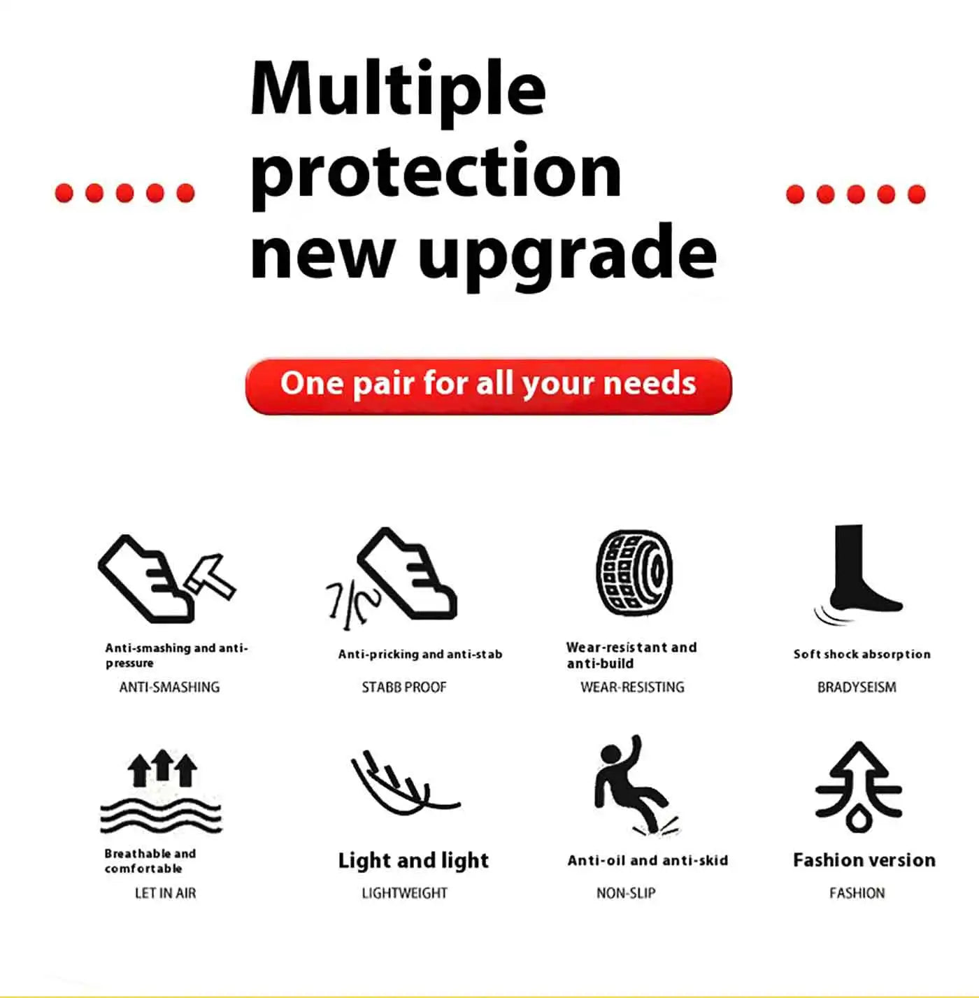 Los nuevos zapatos de protección laboral son anti-aplastamiento y anti-perforación, calzado cómodo y resistente para hombre, para otoño e invierno, ideal para la construcción.