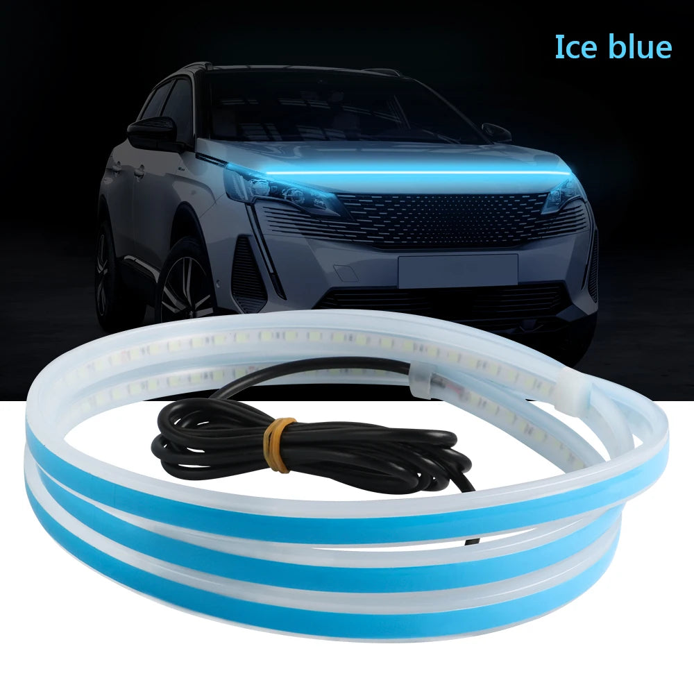 Tira de luz LED para capó de coche, impermeable, para decoración exterior, faros delanteros decorativos, lámpara ambiental universal de 12 V
