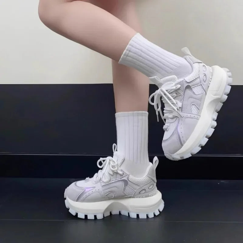 Zapatillas deportivas informales con diseño de dopamina para mujer, con suela gruesa, versátiles y a la moda, Ah Gan, 2025
