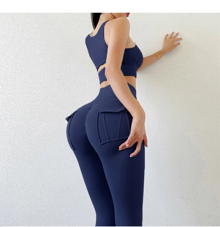 Leggings deportivas para mujer, elásticas, de cintura alta, color sólido, para entrenamiento, correr, gimnasio, fitness, yoga, pantalones ajustados. Venta al por mayor.