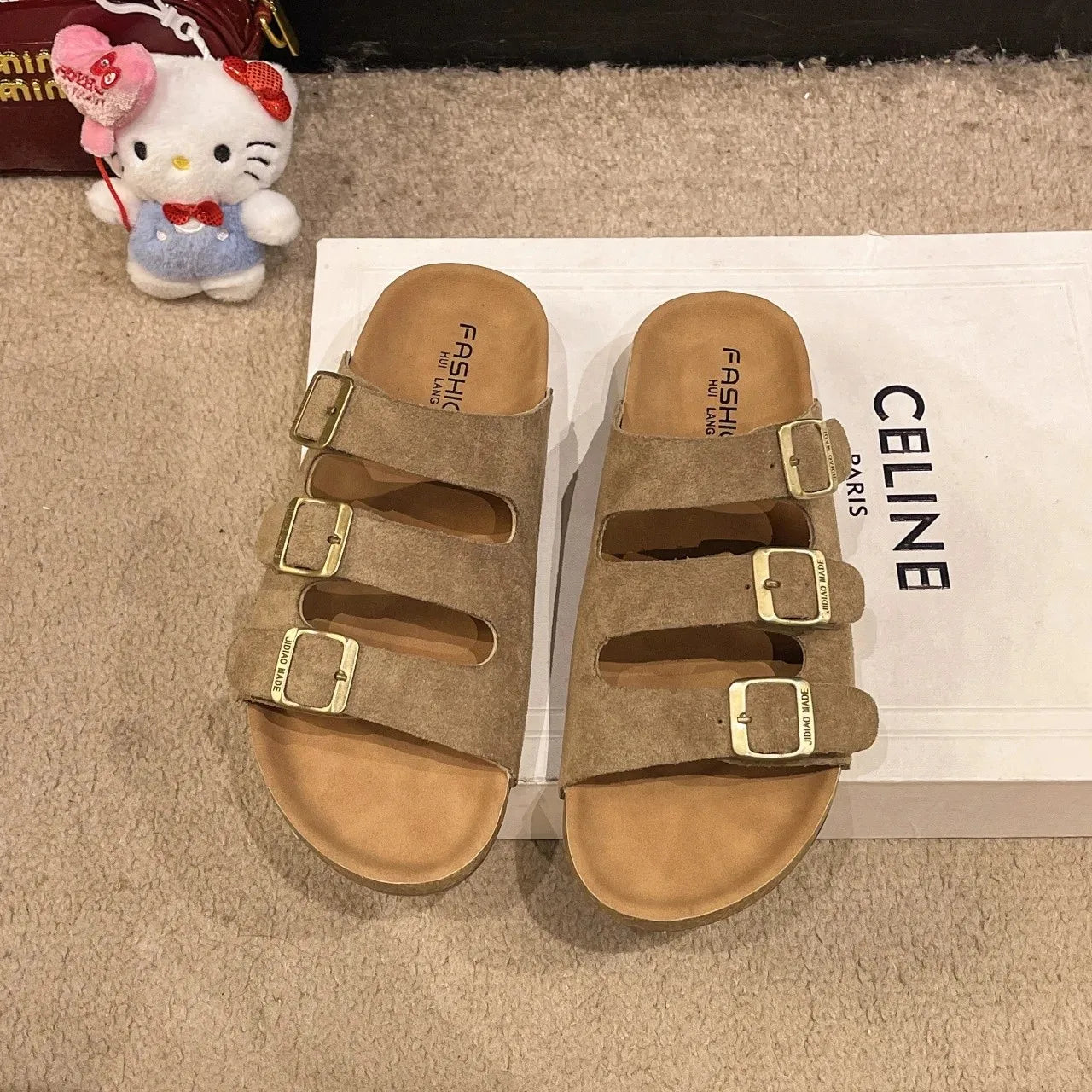 Zapatillas de verano para mujer, para uso en exteriores, de marca moderna, sandalias de playa, de madera suave, para conducir, para parejas, zuecos planos de una sola tira, para adultos, ocio S