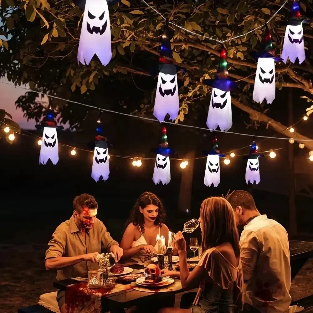 Decoración de Halloween, decoración para fiestas al aire libre, decoración de fantasmas en interiores, luces fantasma, patio, fiesta, jardín, nuevo