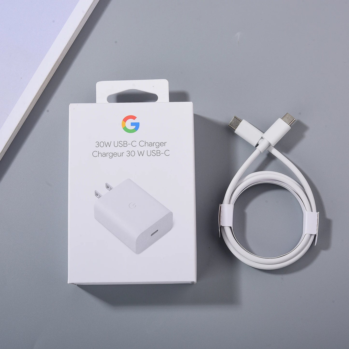 Cargador original de 30 W para Google Pixel 9, 8, 7, 6 Pro XL, 8 A, 7 A, carga rápida, enchufe UE/EE. UU., compatible con dispositivos USB-C.
