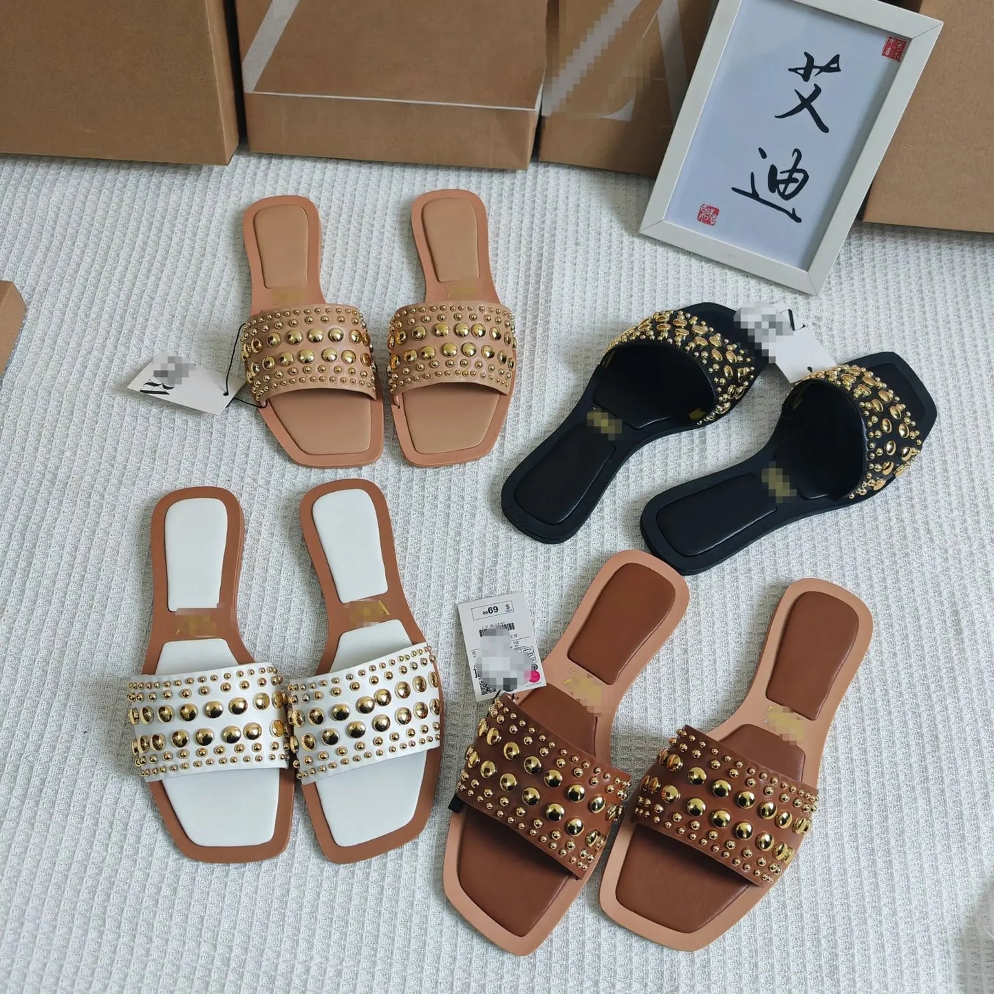 Sandalias planas para mujer de talla grande más vendidas, versión mejorada sintética ZAR, calzado informal cómodo y sin cordones.