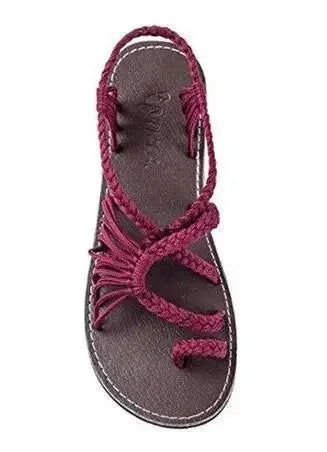 Sandalias planas con tiras para el dedo del pie y suela de goma para mujer, zapatos unisex de verano, gran oferta de temporada