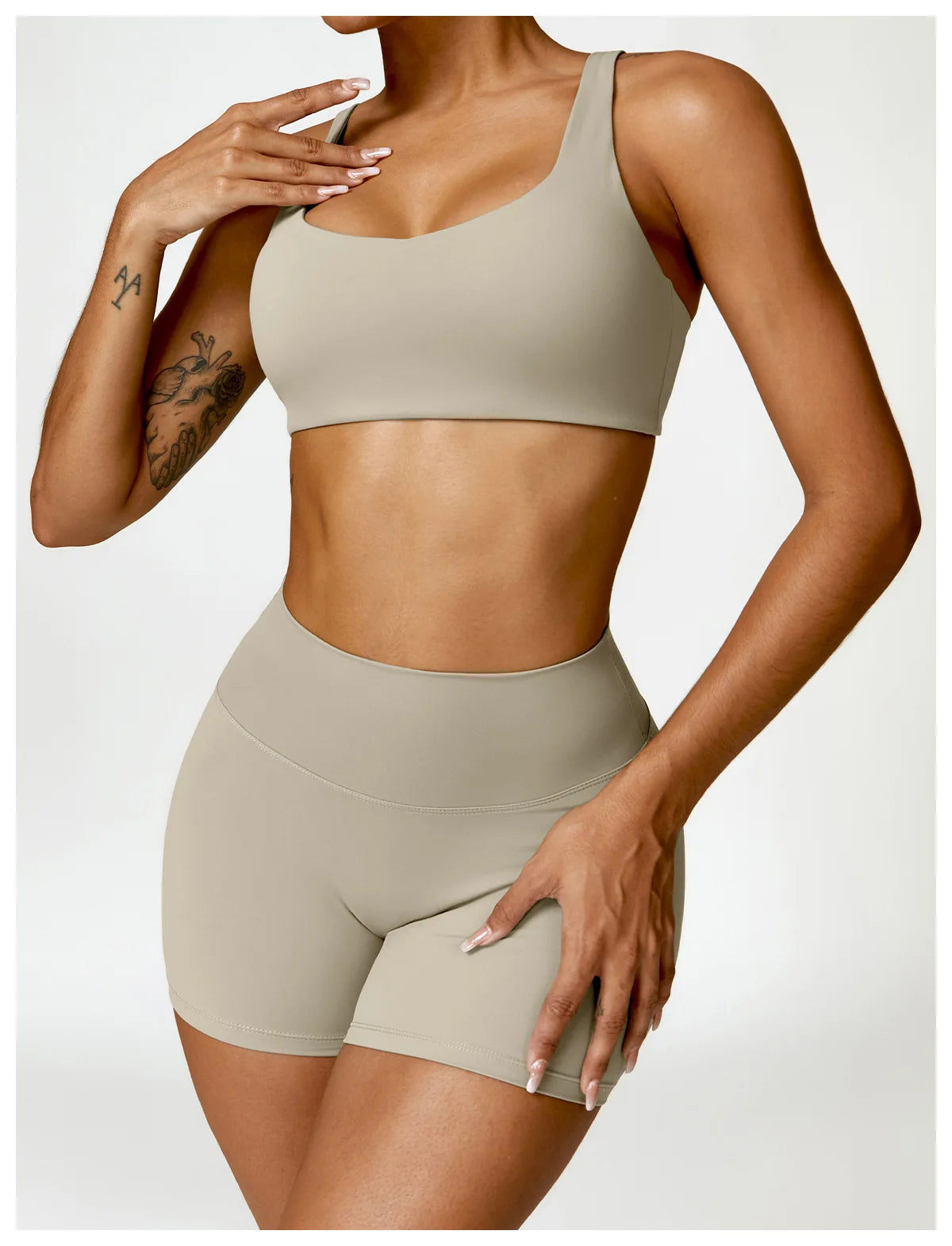 Conjunto de chándal de yoga para mujer, 2 piezas, ropa deportiva para entrenamiento, ropa deportiva, leggings de gimnasio, sujetador de fitness, top corto, trajes deportivos de manga larga