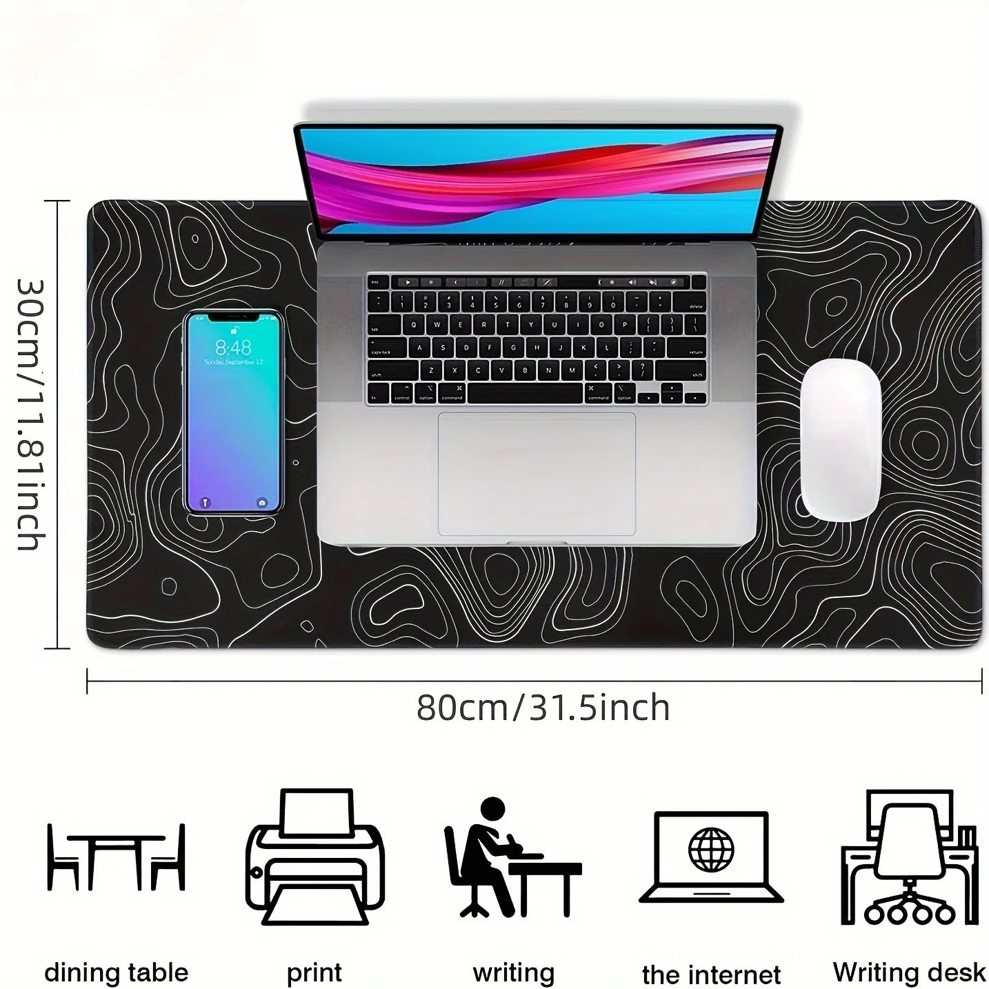 Alfombrilla de ratón grande para teclado y ratón, alfombrilla de escritorio de goma antideslizante para juegos, alfombrilla de ratón para portátil