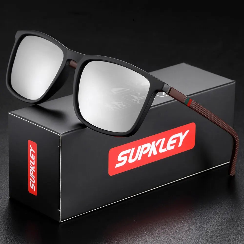 Gafas de sol deportivas SUPKLEY para hombre, polarizadas, cómodas, cuadradas, ligeras, accesorio original