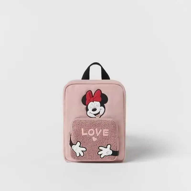 Mochila de moda con dibujos animados de Mickey Mouse de Disney, mochila escolar de lona de Minnie para mujer, mochila de gran capacidad a la moda, mochila para niñas