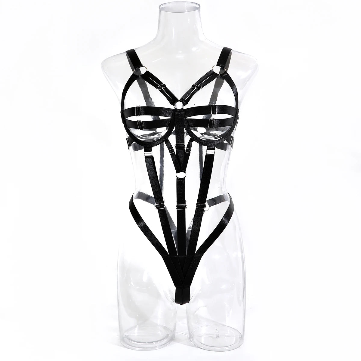 Yimunancy - Body de vendaje de una pieza para mujer, 4 colores, exótico, negro, ajustado, espalda abierta, sexy, ropa de club
