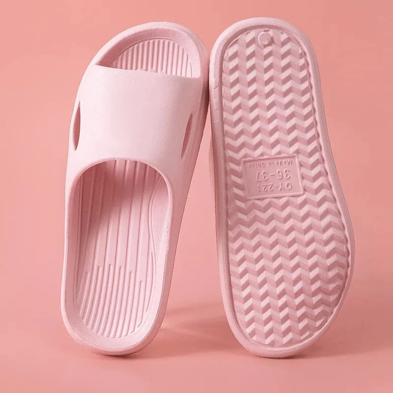 Pantuflas de interior para mujer, de verano, antideslizantes, silenciosas, con suela gruesa, para baño, para hombre y mujer, antideslizantes