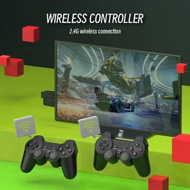 Consola de videojuegos para niños, doble mando inalámbrico, 4K HD, 2,4 G, M8, 20 000 juegos, 64 GB, juegos retro, regalo de Navidad