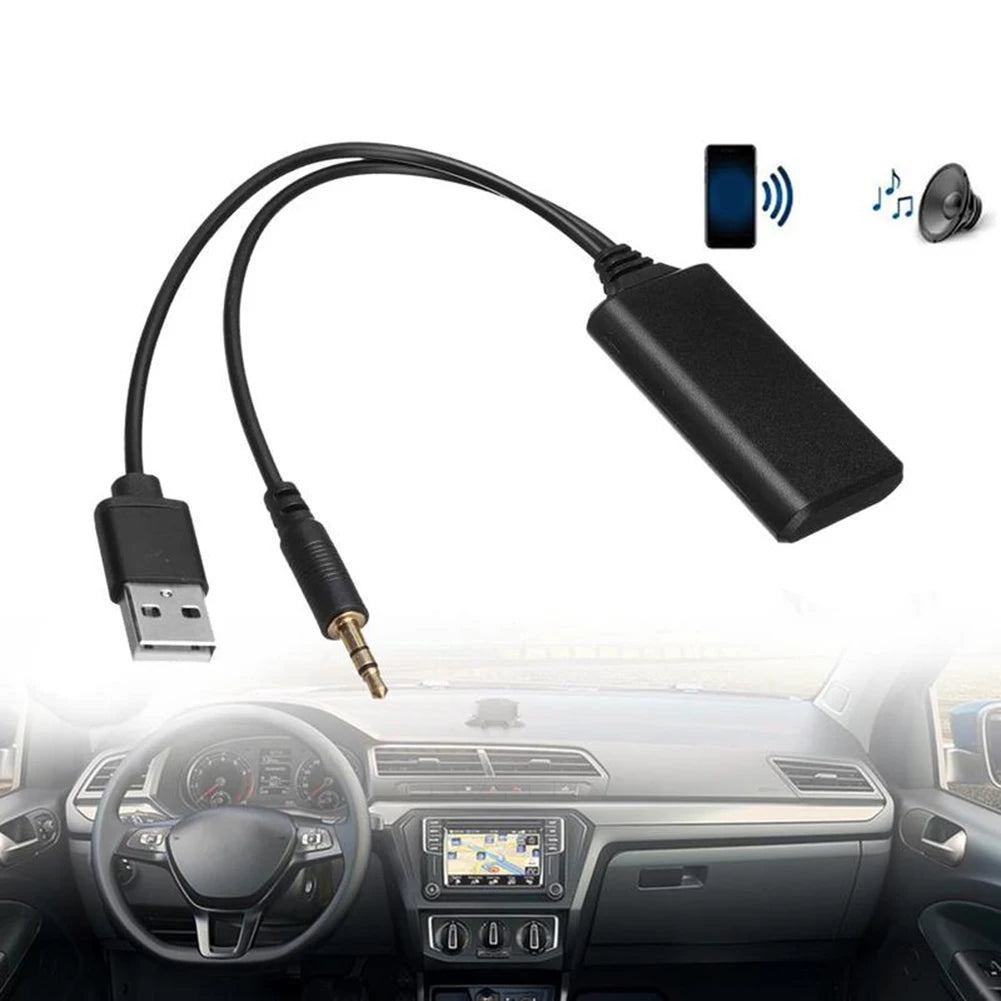 Adaptador de cable de radio compatible con Bluetooth Adaptador universal de receptor de audio y música compatible con Bluetooth Accesorios para automóviles