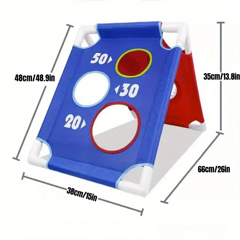 Juego de lanzamiento de sacos de arena, ideal para fiestas al aire libre, con interacción entre varias personas, incluye sacos de arena, juego familiar para el jardín.