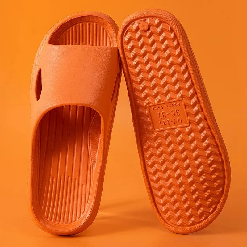 Pantuflas de interior para mujer, de verano, antideslizantes, silenciosas, con suela gruesa, para baño, para hombre y mujer, antideslizantes