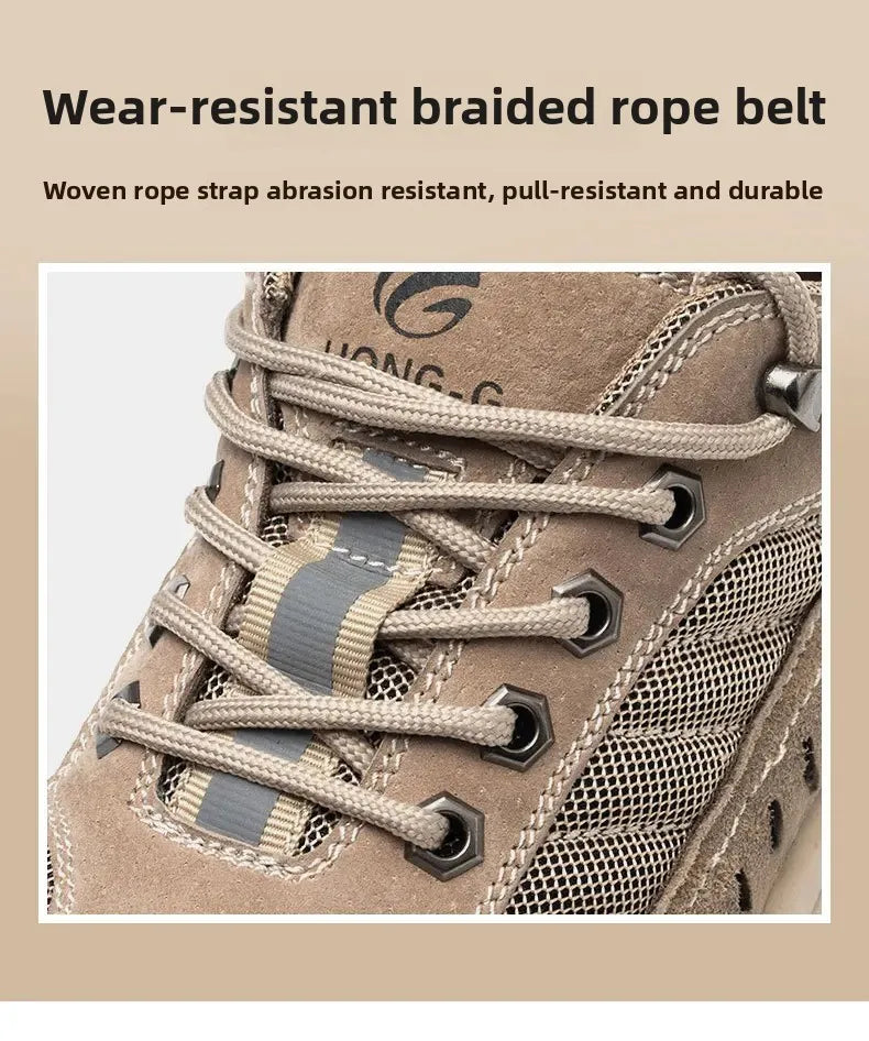 Spring New Men's Steel Toe Safety Shoes Breathable Work Shoes Anti Crush And Piercing High Temperature Resistant Wear Proof
