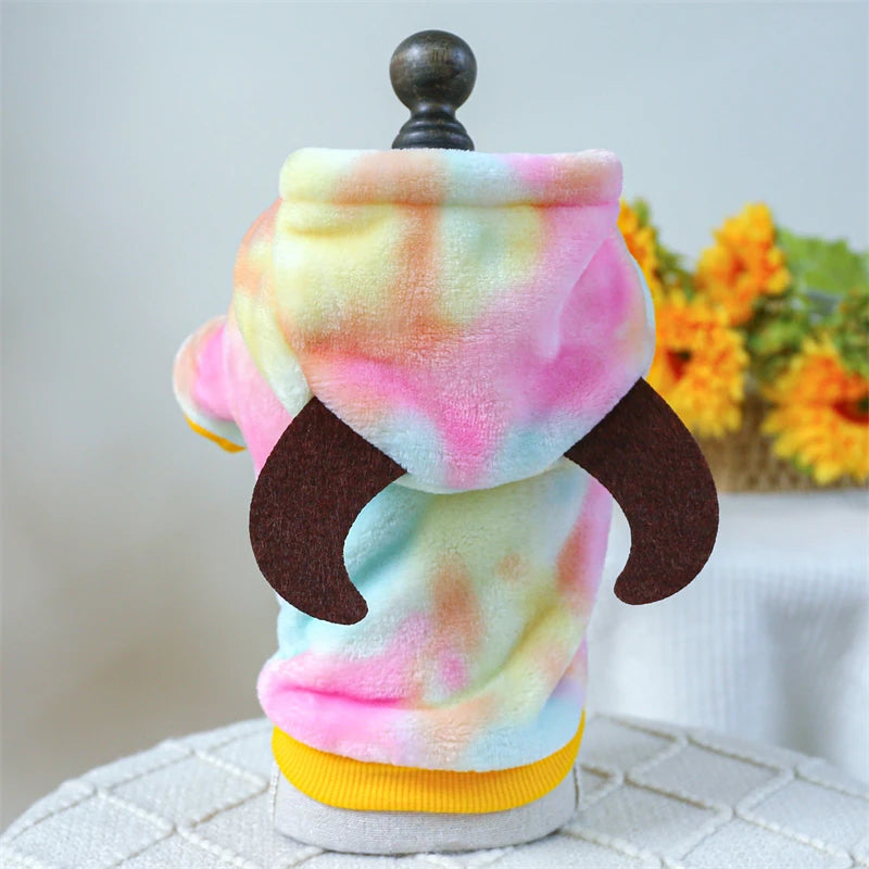 Ropa de forro polar súper suave para mascotas, para otoño e invierno, cálida y de felpa, para perros de cuatro patas, con diseño de dinosaurio, unicornio y gato.