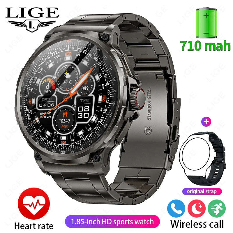 Reloj inteligente Ultra HD de 1,85 pulgadas para hombre, con GPS, pulsera deportiva para exteriores, batería grande de 710 mAh, reloj de seguimiento de actividad física para Android e iOS.