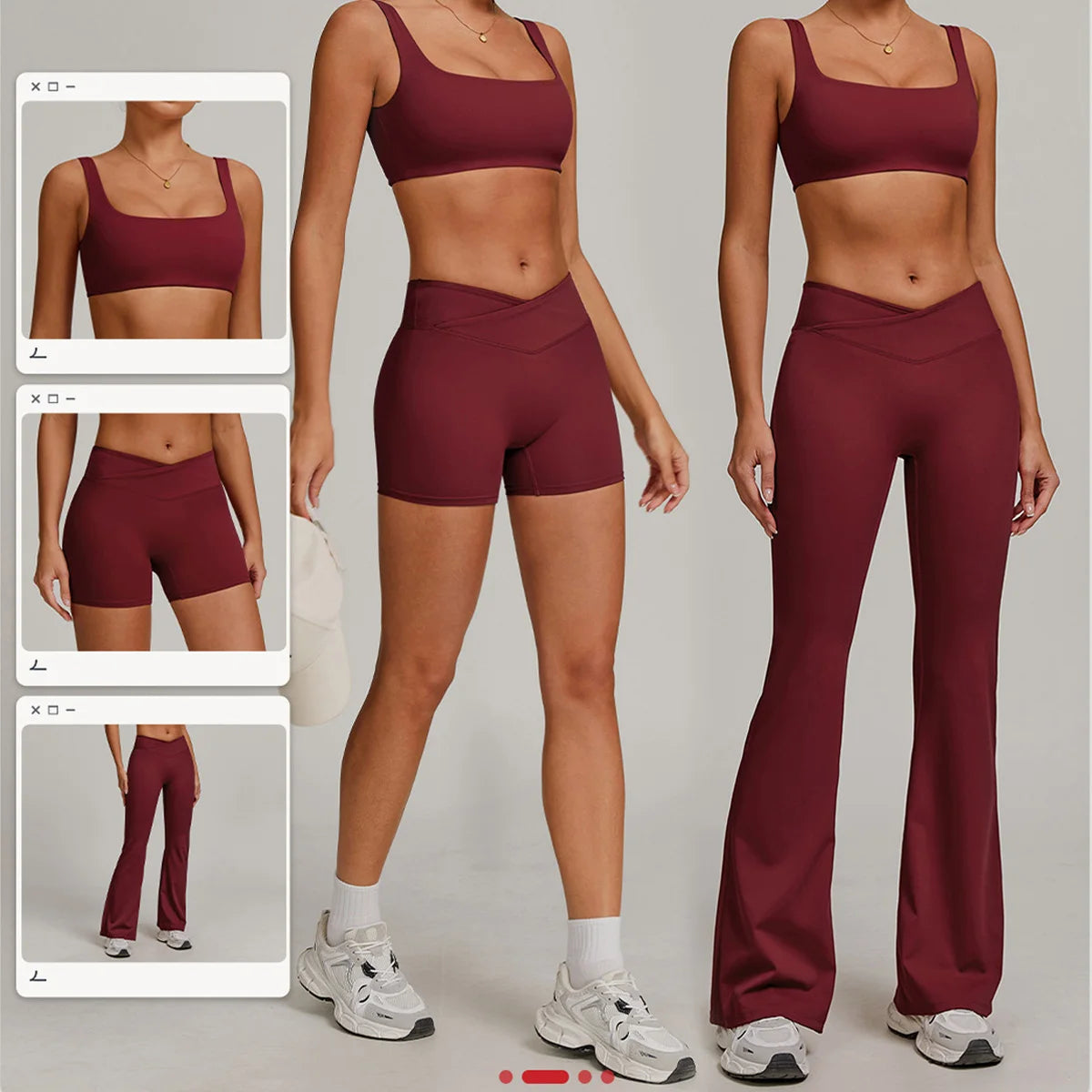 Nuevo conjunto de yoga para mujer, ropa deportiva para gimnasio, sujetador deportivo y pantalones cortos, conjuntos de leggings, atuendos de sensación desnuda, ropa deportiva femenina, chándal