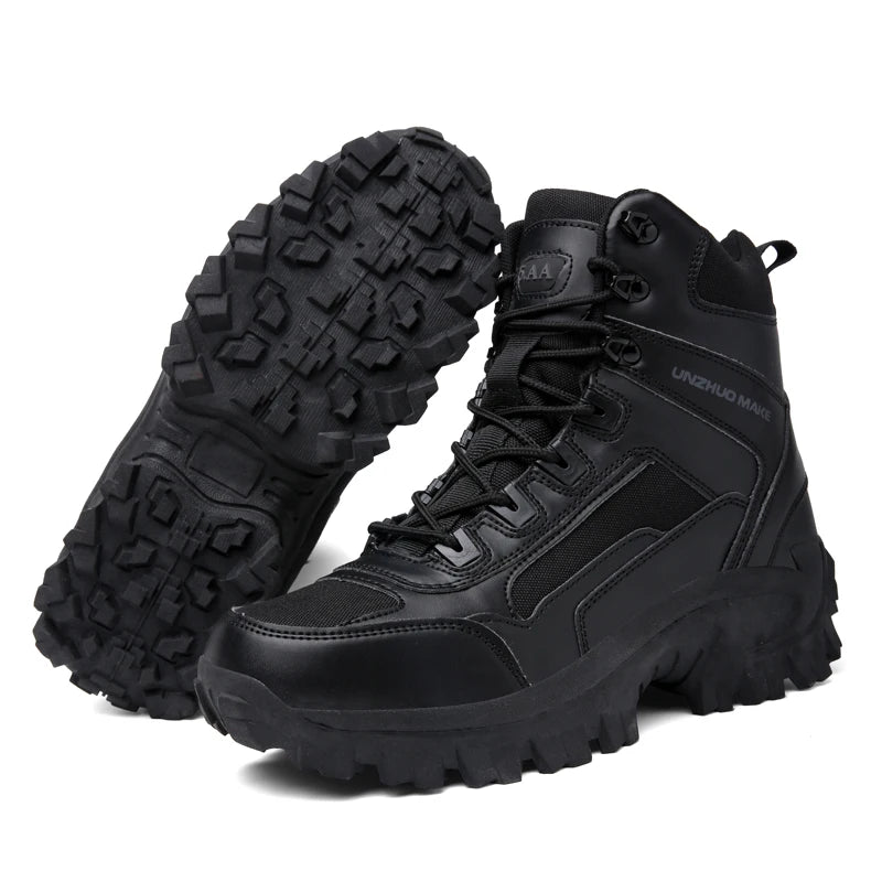 Nuevas botas de senderismo para hombre, botas tácticas de caña alta transpirables para fuerzas especiales en el desierto, botas de combate impermeables para exteriores, botas cálidas para la nieve.