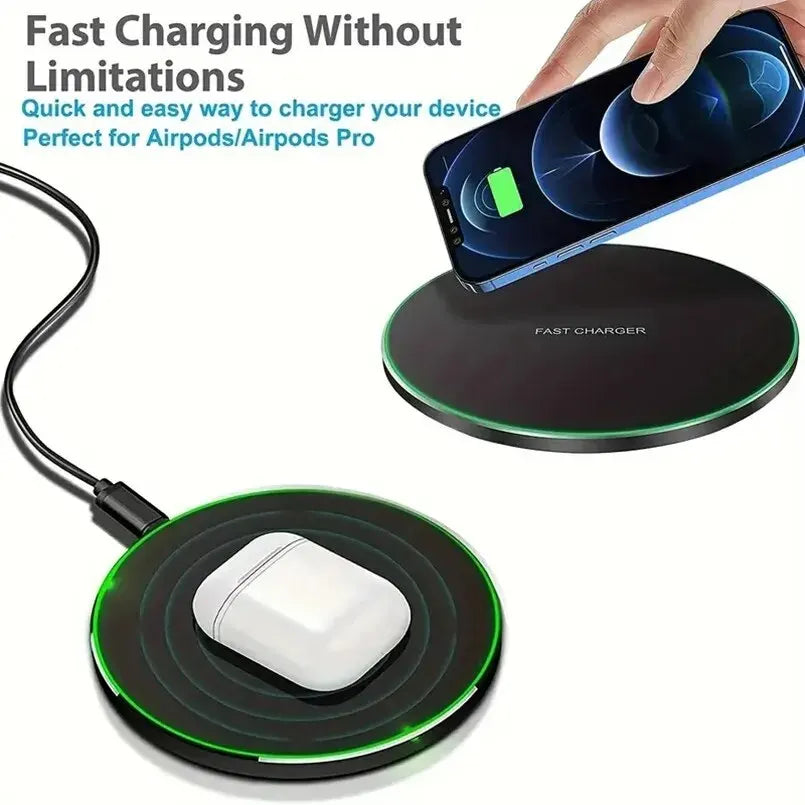 Cargador inalámbrico de 30 W para iPhone 15, 14, 13, 12, X Pro Max, base de carga rápida por inducción para Samsung S23, S22, Xiaomi y Huawei