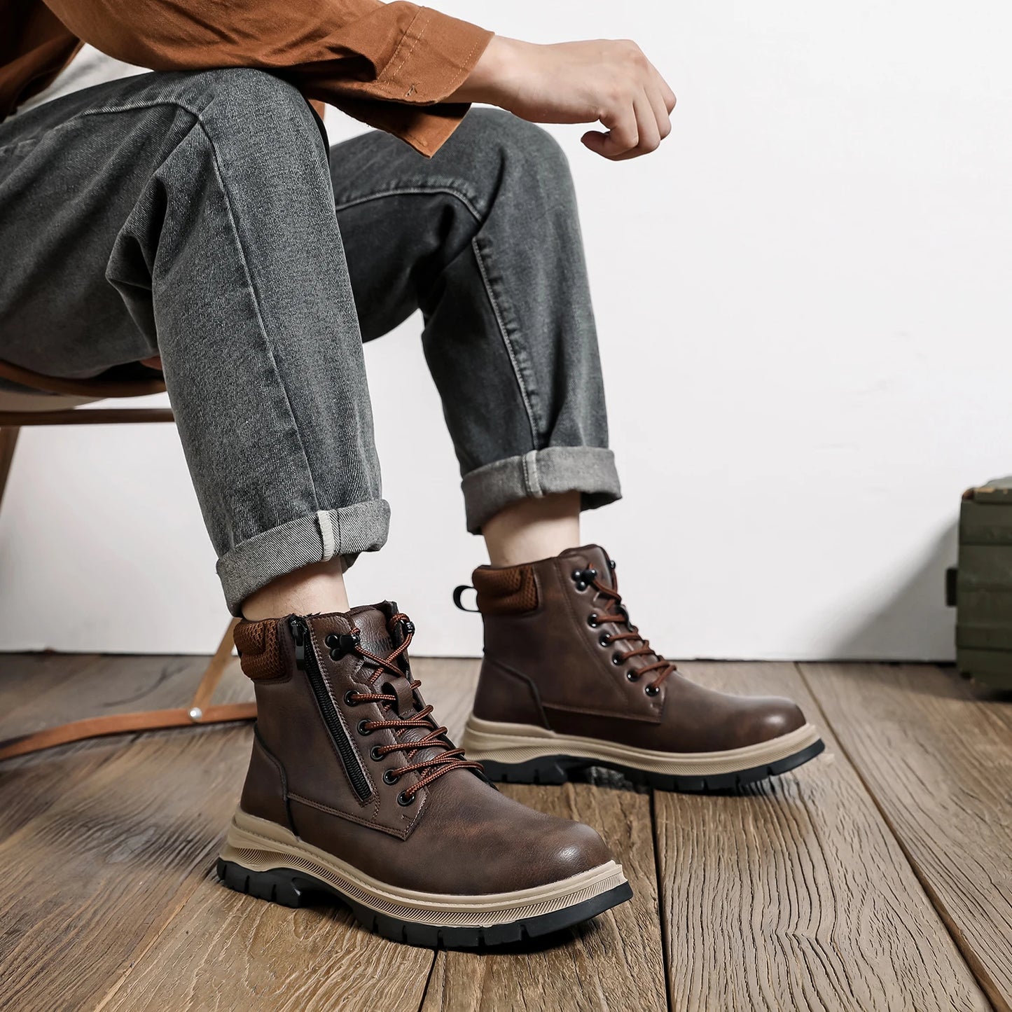 2024 New Safety Shoes Men Anti-smash Anti Puncture Work Shoes Anti Slip Indestructible Shoes Protective Sneakers Men Boots